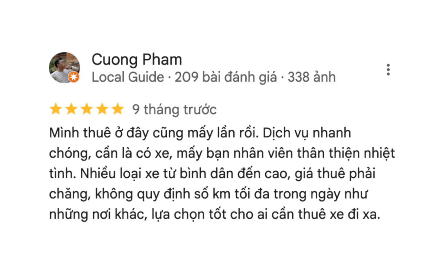 ảnh khách hàng đánh giá dịch vụ 1